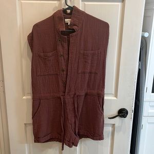 Bohme Plum Button Down Romper